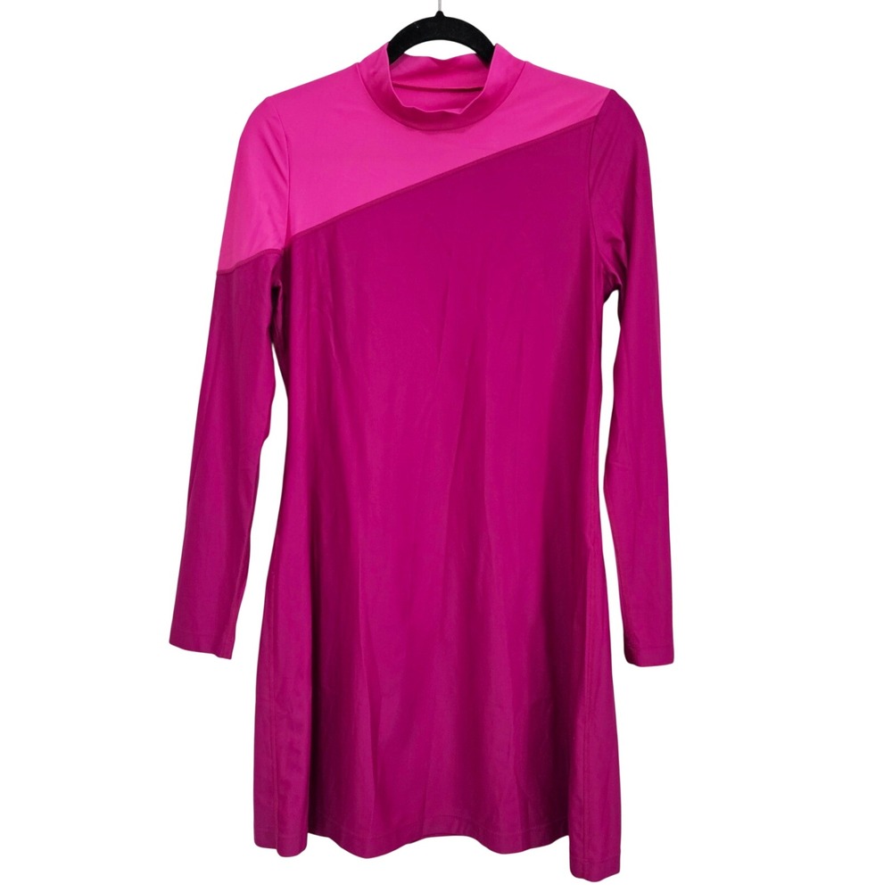 Summersalt Swim Tunic Dress Medium Pink Colorblock‎ Long Sleeve Mock Rash Guard